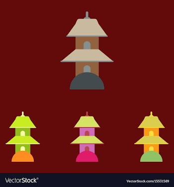 Chinese temple of heaven pagoda set vector image