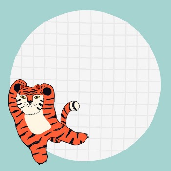 Chinese tiger frame, grid pattern | Free PSD - rawpixel