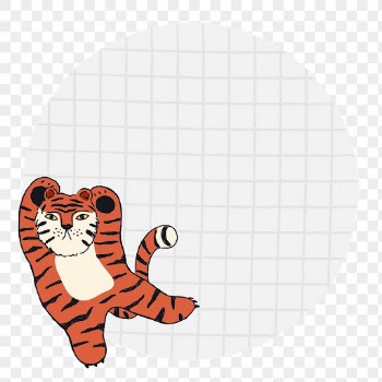 Chinese tiger png frame, grid | Free PNG Sticker - rawpixel