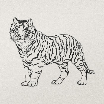 Chinese tiger year clipart, black | Free PSD Illustration - rawpixel