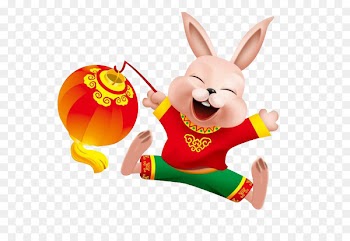 Chinese zodiac Rat Rabbit Pig Rooster - Spring Festival lanterns and rabbit 