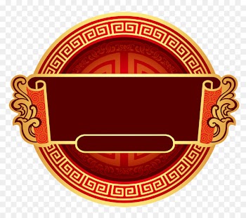 Chinoiserie Circle - Chinese style round frame title box 