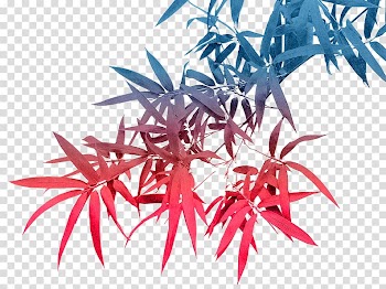 Chinoiserie Ink wash painting, Gradient color bamboo transparent background PNG clipart
