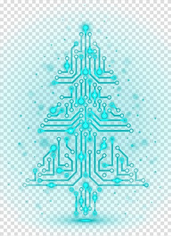 Chip abstract Christmas tree transparent background PNG clipart