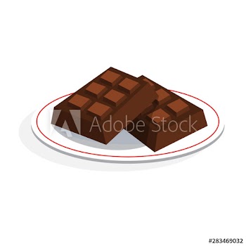 Chocolate bar lying on the plate