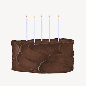 Chocolate birthday cake, dessert illustration | Free Photo Illustration - rawpixel