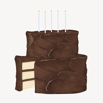 Chocolate birthday cake, dessert illustration | Free Photo Illustration - rawpixel