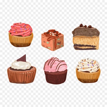Chocolate brownie Cream Cupcake Sponge cake - Vector cup cake 