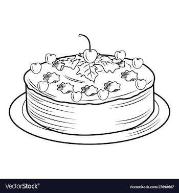 Chocolate cherry cake christmas special vector image
