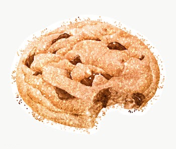 Chocolate chip cookie sticker overlay with a white border design eleme.. | Free  transparent png - 2366050