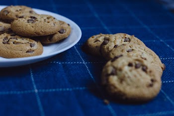 Chocolate chip cookies on a plate 6