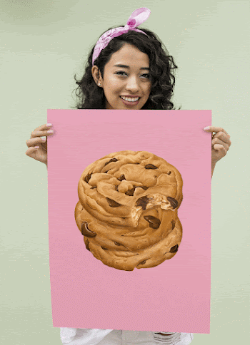 Chocolate chip cookies pink poster | Free Photo - rawpixel