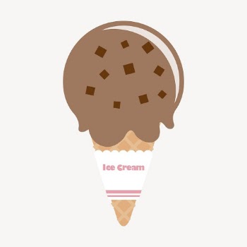 Chocolate chip ice-cream cone clipart, | Free Vector - rawpixel