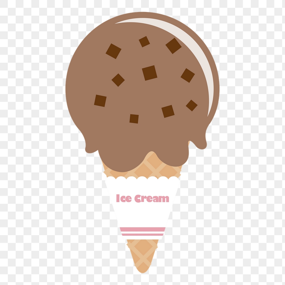 Chocolate chip png ice-cream cone | Free PNG - rawpixel