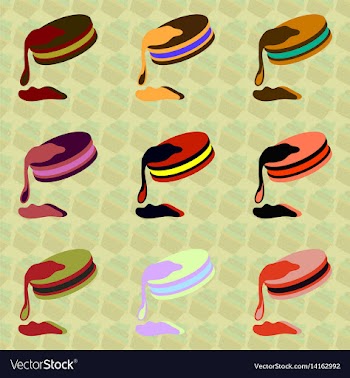 Chocolate cookies icon set vector image
