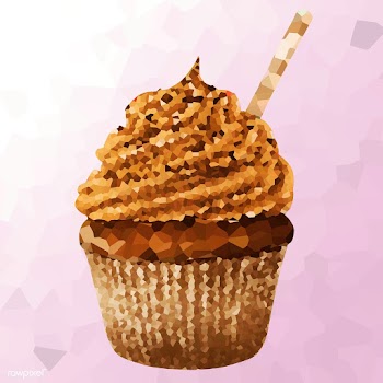 Chocolate cupcake crystallized style illustration | Free  illustration - 2347216