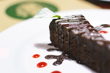Chocolate dessert in a restaurant 