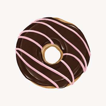 Chocolate donut, aesthetic dessert illustration | Free Photo Illustration - rawpixel