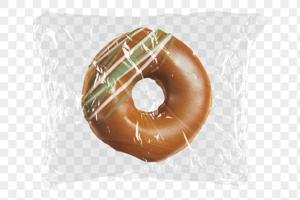 Chocolate donut png plastic packaging | Free PNG - rawpixel