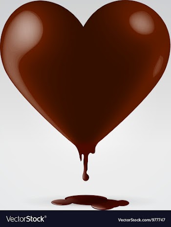 Chocolate dripping hot heart vector image