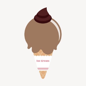 Chocolate ice-cream cone clipart, cute | Free Photo - rawpixel