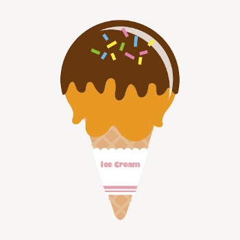 Chocolate ice-cream cone clipart, cute | Free Vector - rawpixel