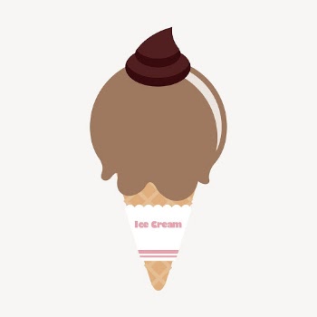 Chocolate ice-cream cone collage element, | Free PSD - rawpixel