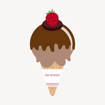 Chocolate ice-cream cone collage element, | Free PSD - rawpixel