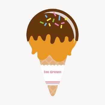 Chocolate ice-cream cone collage element, | Free PSD - rawpixel
