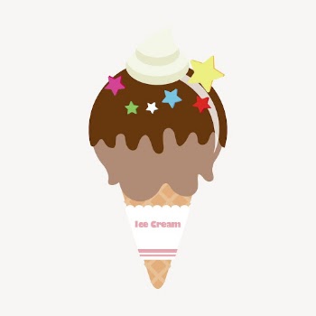 Chocolate ice-cream cone collage element, | Free PSD - rawpixel