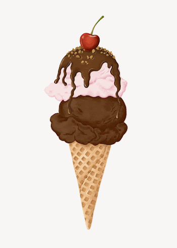 Chocolate ice-cream cone, Summer dessert | Free Photo Illustration - rawpixel