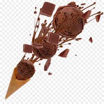 Chocolate ice cream Ice cream cone Sundae - Creative splashing ice cream balls 