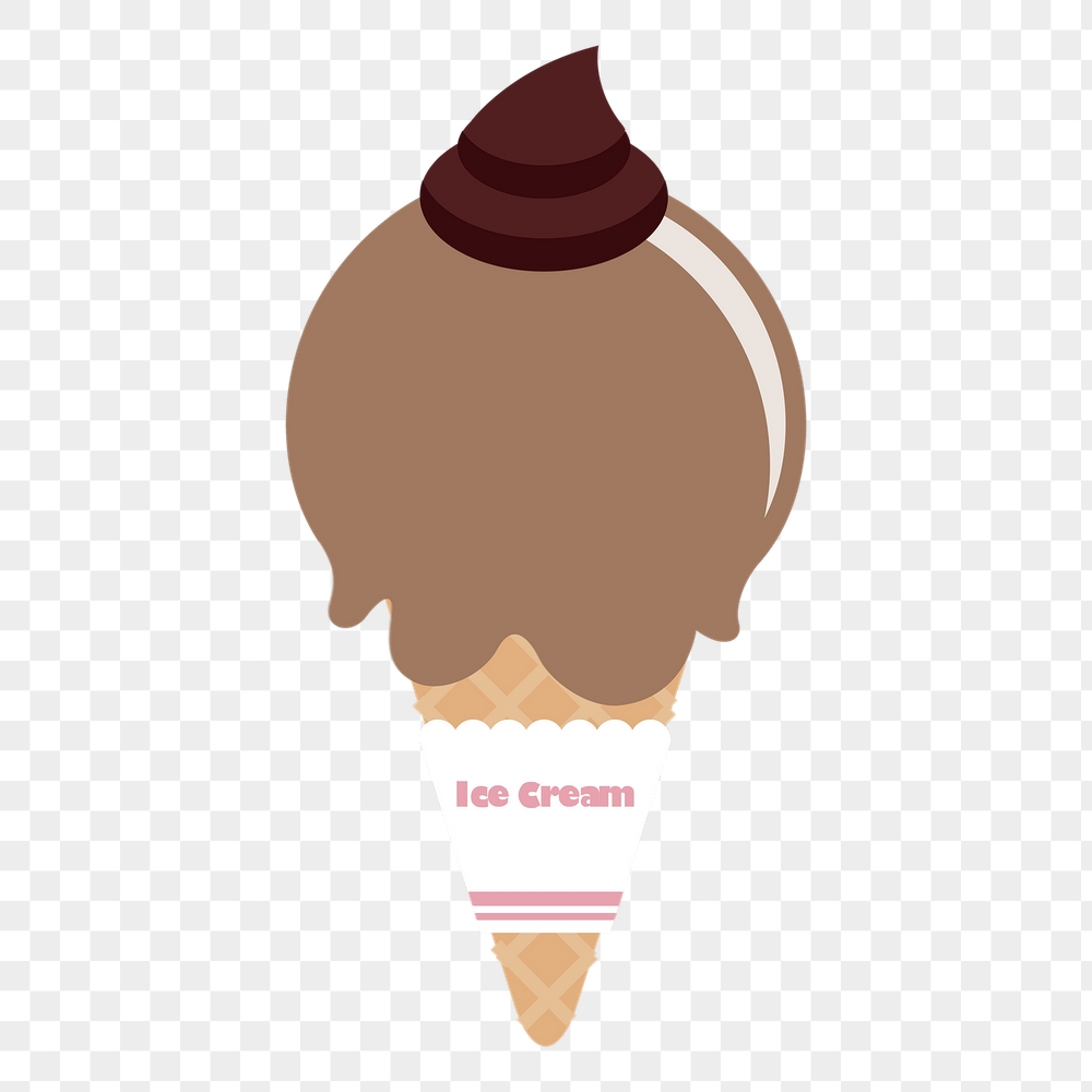 Chocolate ice-cream png cone sticker, | Free PNG - rawpixel