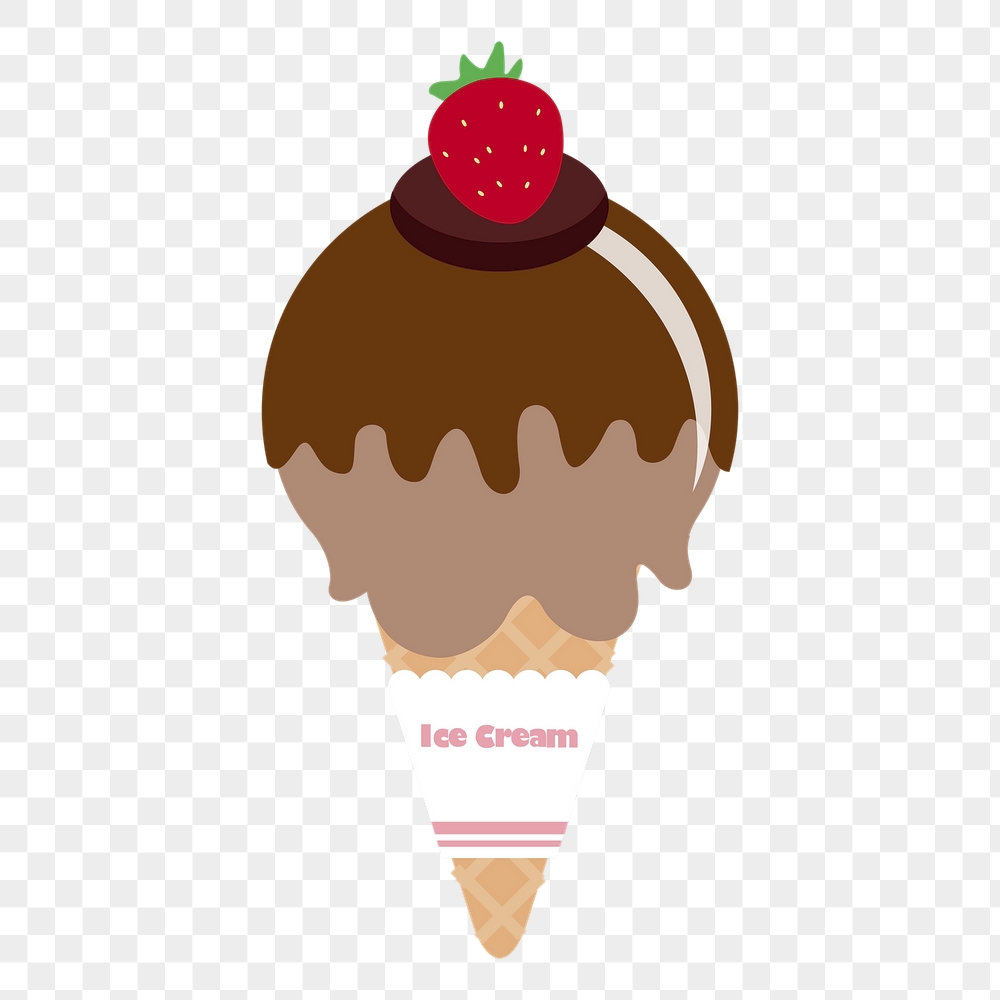 Chocolate ice-cream png cone sticker, | Free PNG - rawpixel