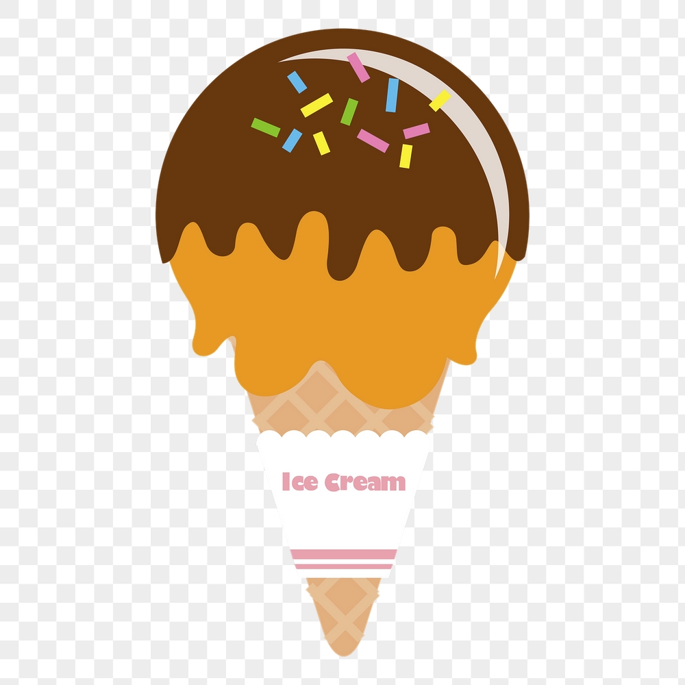 Chocolate ice-cream png cone sticker, | Free PNG - rawpixel