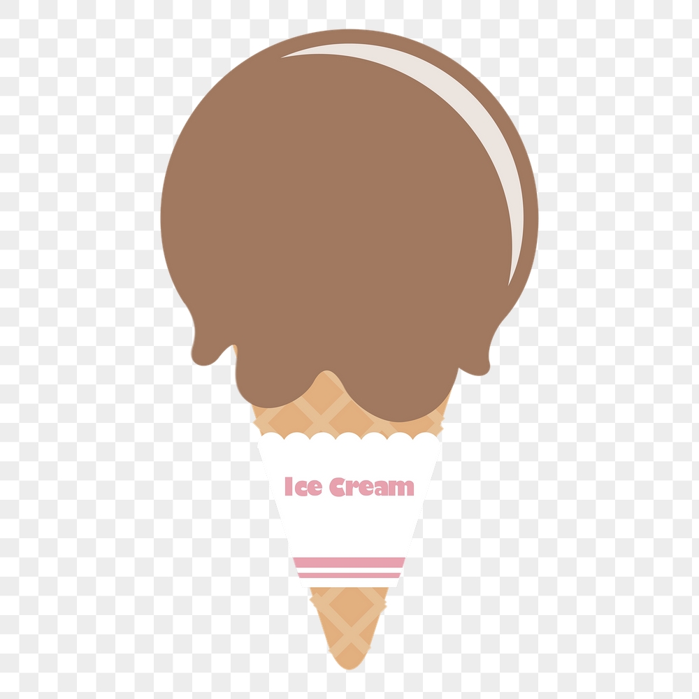 Chocolate ice-cream png cone sticker, | Free PNG - rawpixel