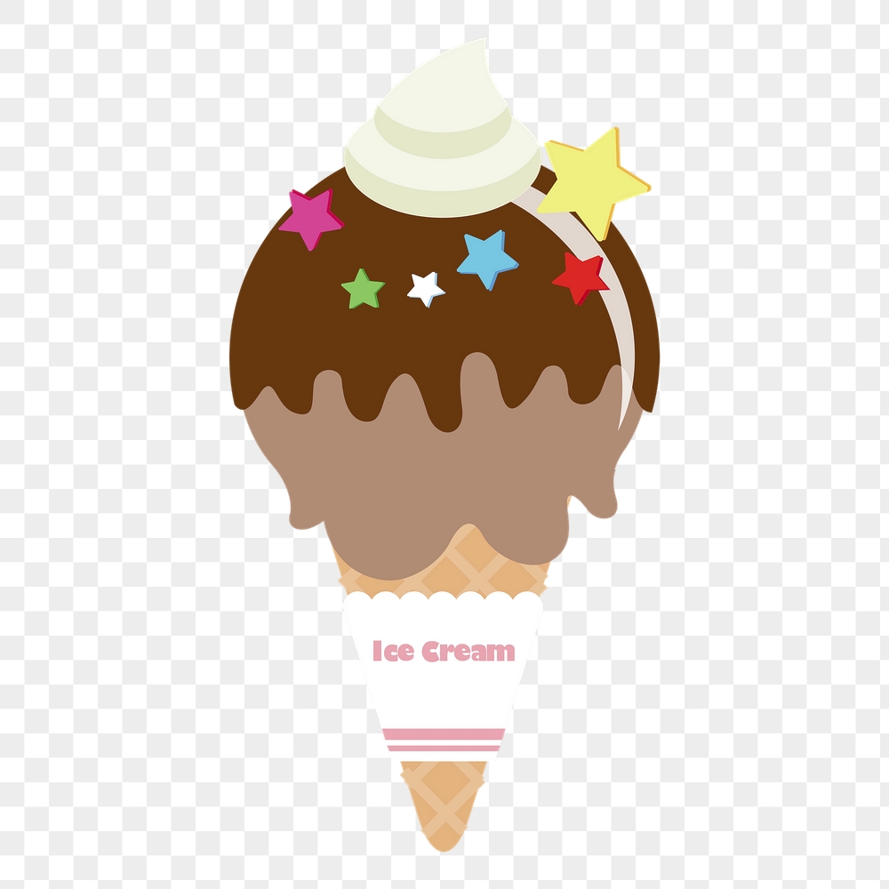 Chocolate ice-cream png cone sticker, | Free PNG - rawpixel