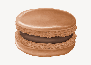 Chocolate macaroon, cute dessert illustration | Free Photo Illustration - rawpixel