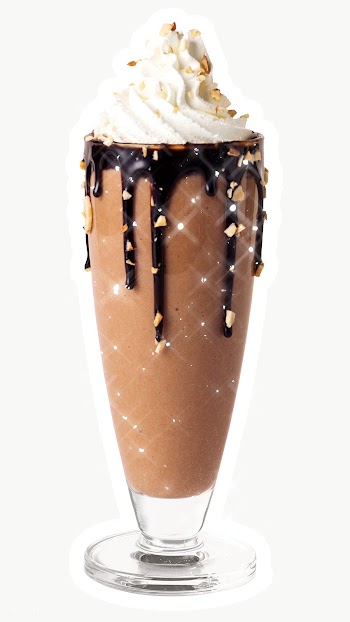 Chocolate milkshake glitter sticker overlay | Free  transparent png - 2354882