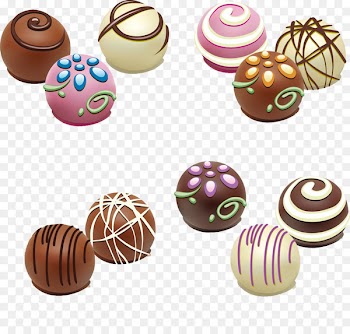 Chocolate truffle Chocolate balls Chocolate bar White chocolate Clip art - Colored cartoon chocolate balls 
