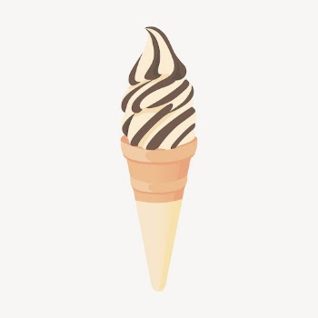 Chocolate two tone ice-cream clipart, | Free Vector - rawpixel