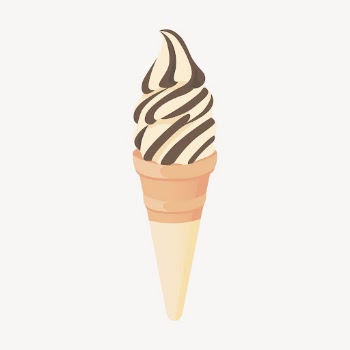 Chocolate two tone ice-cream sticker, | Free PSD - rawpixel