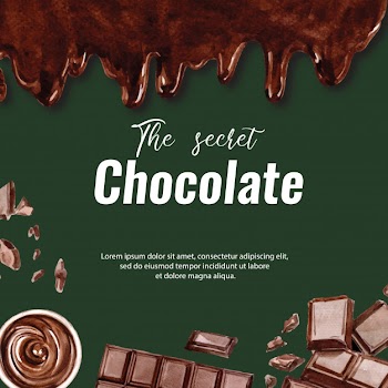 Chocolate watercolor chocolate drink and bar, illustration Free Vector