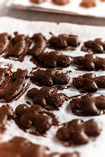 Chocolates on White Etxtile