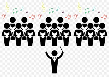 Choir Conductor Silhouette - Vector illustration singing classes 