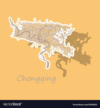 Chongqing city map simple flat concept for vector image