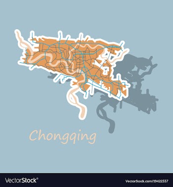 Chongqing city map simple flat concept for vector image