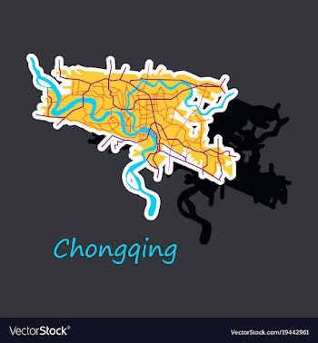 Chongqing city map simple flat concept for vector image