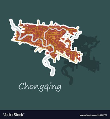Chongqing city map simple flat concept for vector image