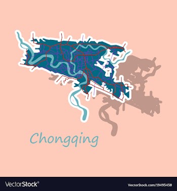 Chongqing city map simple flat concept for vector image